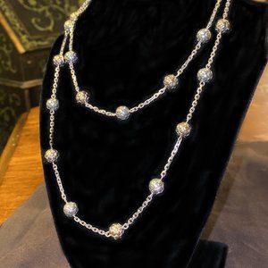 John Hardy 18K Gold and Sterling Silver Handcrafted Dot Jewelry Necklace